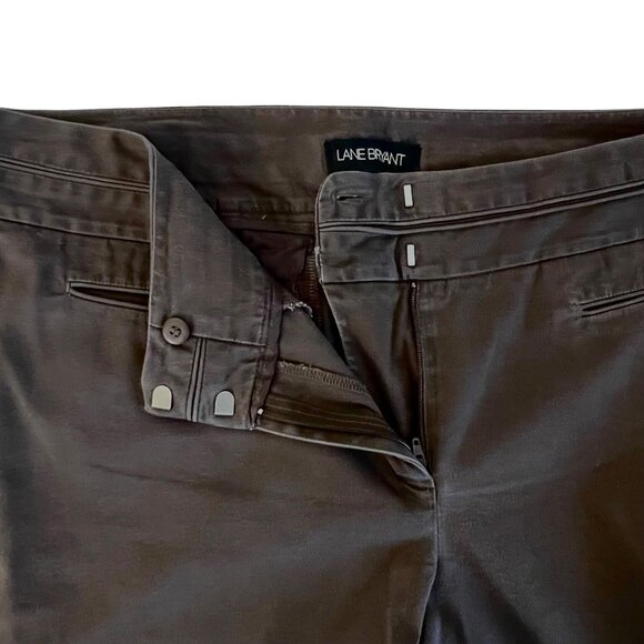 Lane Bryant Brown Cropped Stretch Pants Womens Size 20 Cotton/Spandex VGUC! - Picture 5 of 14
